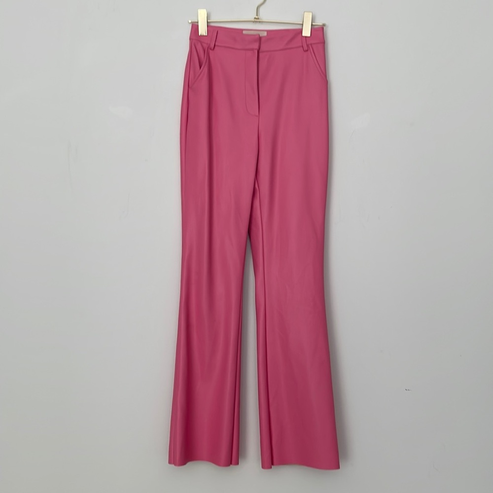 Pink vegan leather pants